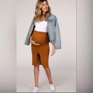 PinkBlush Waverleigh maternity skirt in camel